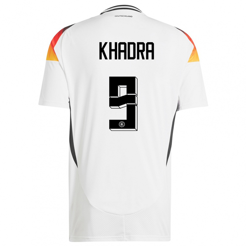 Kandiny Mujer Camiseta Alemania Reda Khadra #9 Blanco 1ª Equipación 24-26 La Camisa Chile