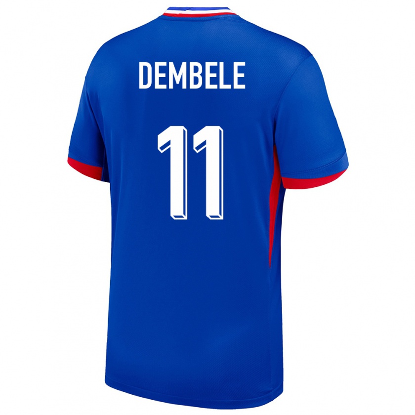 Kandiny Mujer Camiseta Francia Ousmane Dembele #11 Azul 1ª Equipación 24-26 La Camisa Chile