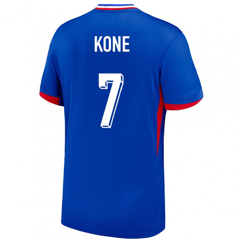 Kandiny Mujer Camiseta Francia Kouadio Kone #7 Azul 1ª Equipación 24-26 La Camisa Chile