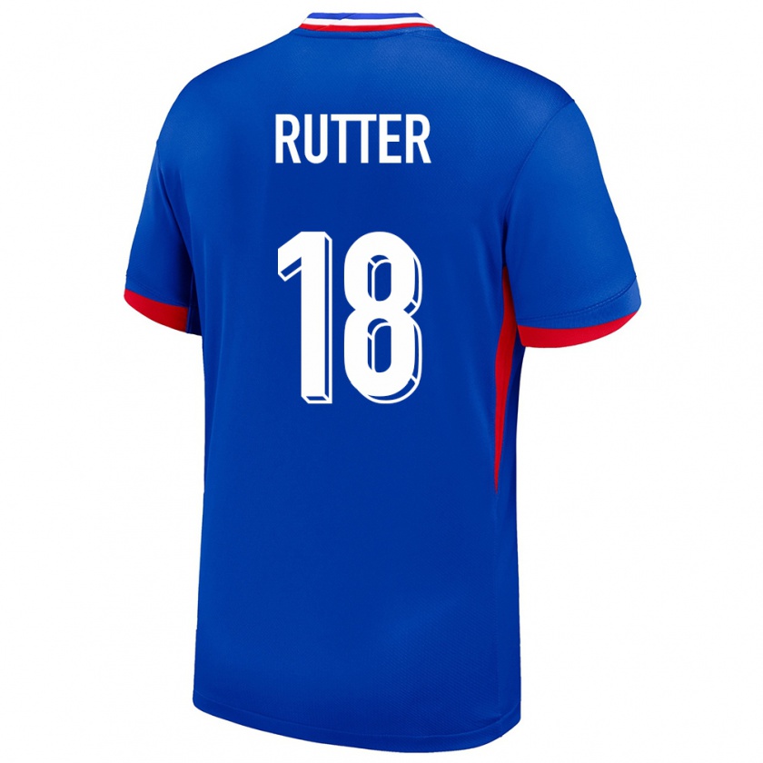 Kandiny Mujer Camiseta Francia Georginio Rutter #18 Azul 1ª Equipación 24-26 La Camisa Chile