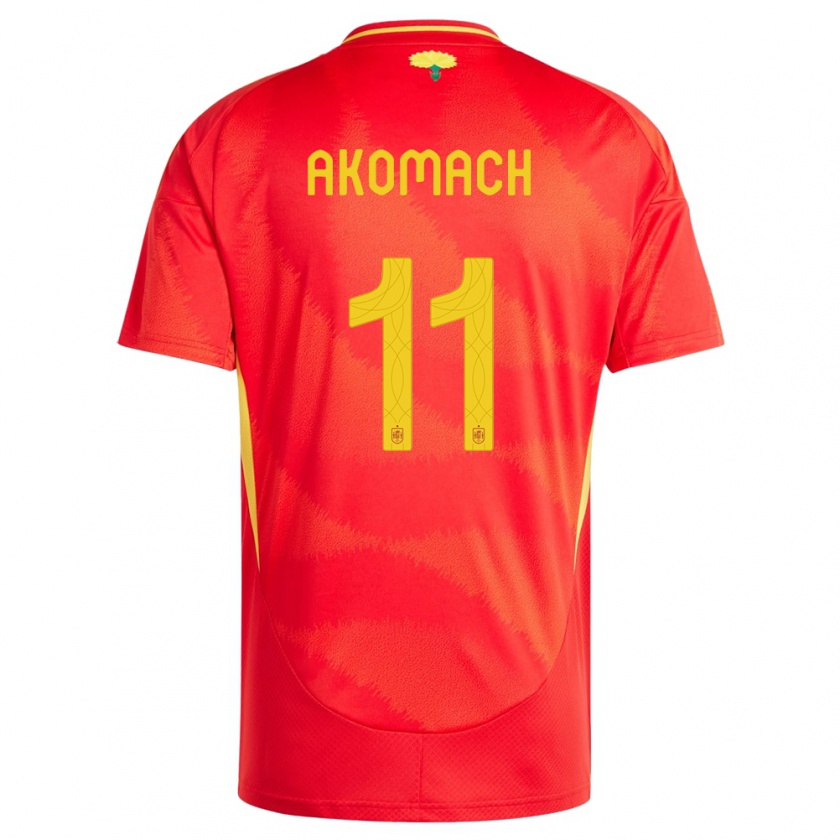 Kandiny Mujer Camiseta España Ilias Akomach #11 Rojo 1ª Equipación 24-26 La Camisa Chile