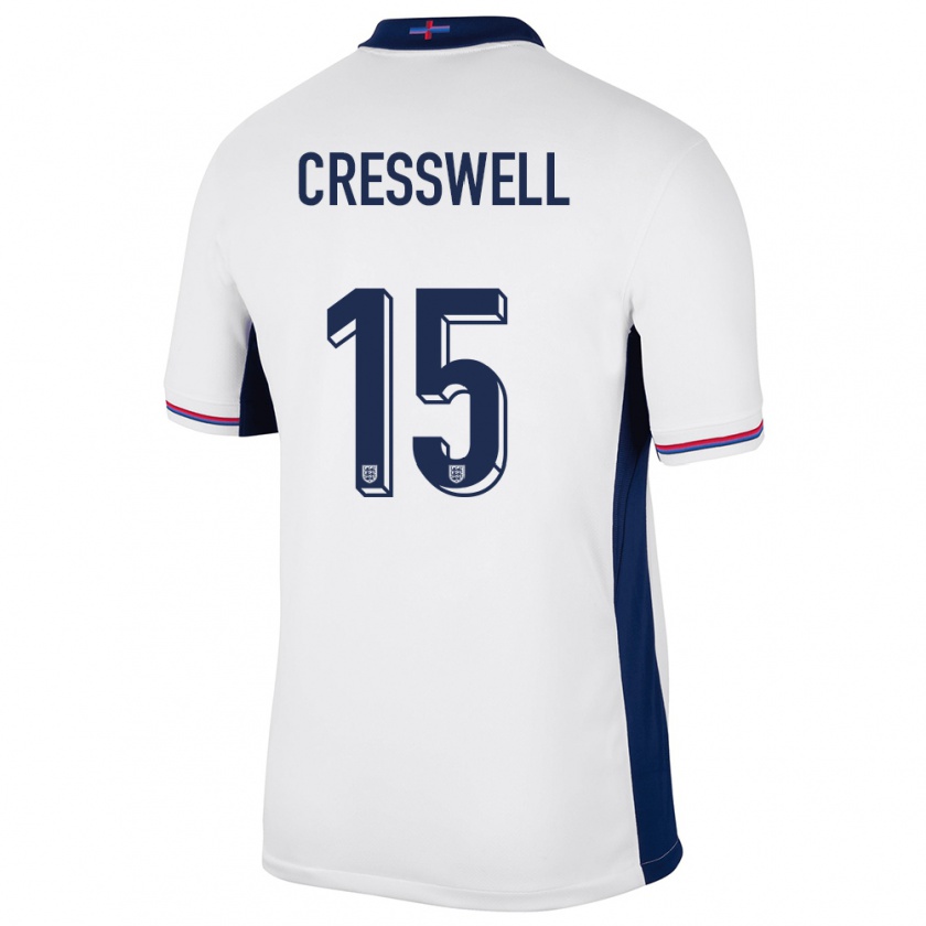 Kandiny Mujer Camiseta Inglaterra Charlie Cresswell #15 Blanco 1ª Equipación 24-26 La Camisa Chile