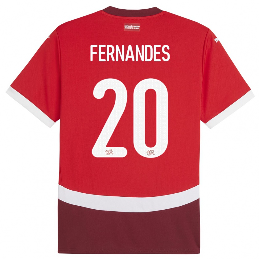 Kandiny Mujer Camiseta Suiza Edimilson Fernandes #20 Rojo 1ª Equipación 24-26 La Camisa Chile