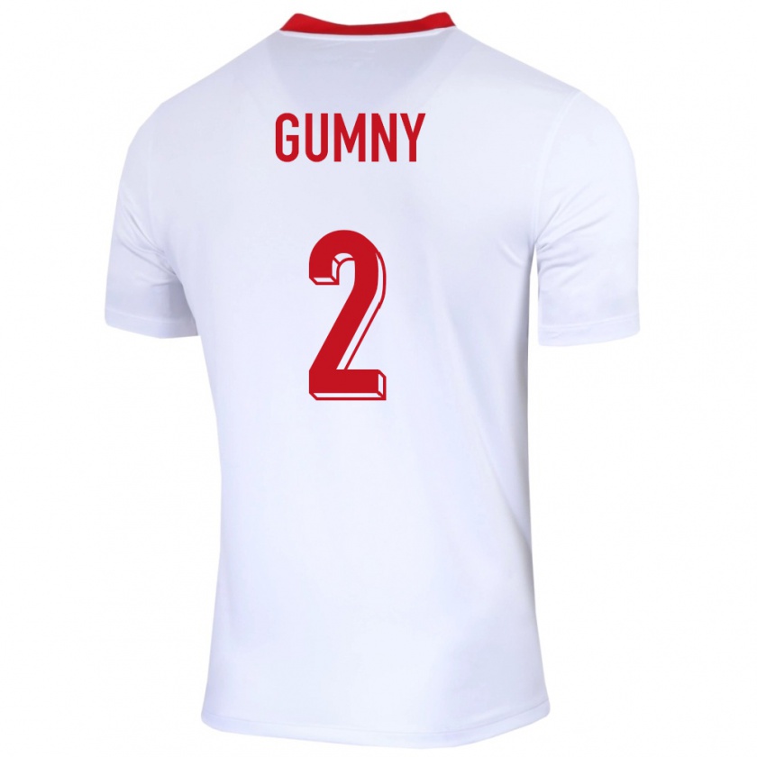 Kandiny Mujer Camiseta Polonia Robert Gumny #2 Blanco 1ª Equipación 24-26 La Camisa Chile