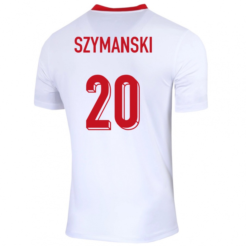 Kandiny Mujer Camiseta Polonia Sebastian Szymanski #20 Blanco 1ª Equipación 24-26 La Camisa Chile