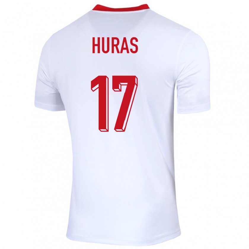 Kandiny Mujer Camiseta Polonia Mike Huras #17 Blanco 1ª Equipación 24-26 La Camisa Chile