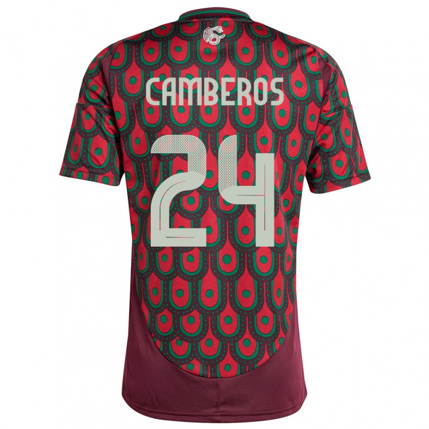 Kandiny Mujer Camiseta México Scarlett Camberos #24 Granate 1ª Equipación 24-26 La Camisa Chile