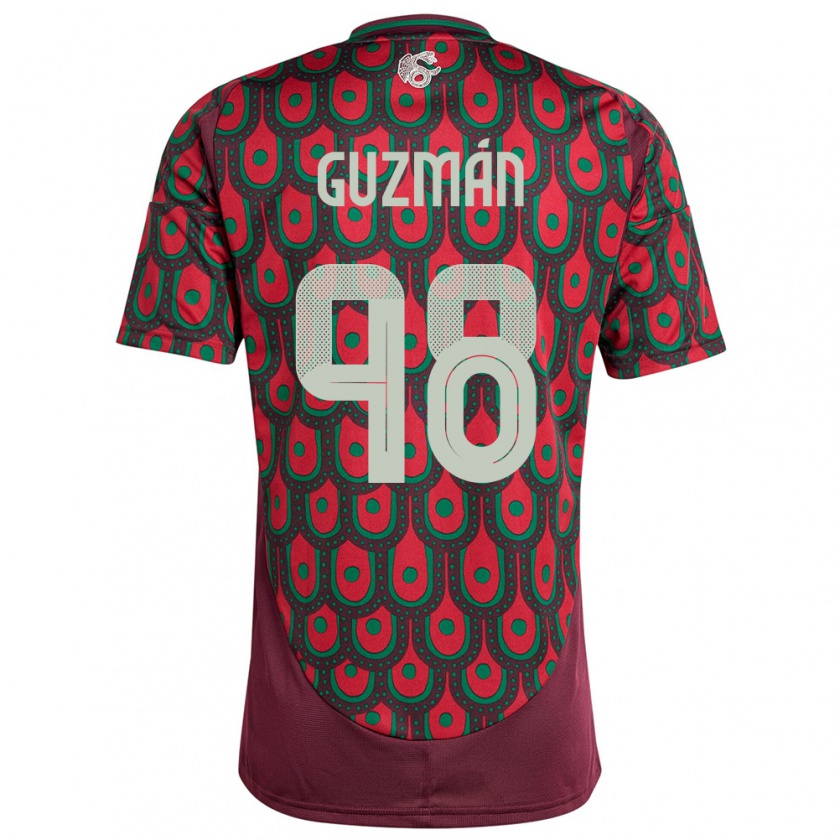 Kandiny Mujer Camiseta México Kinberly Guzman #98 Granate 1ª Equipación 24-26 La Camisa Chile