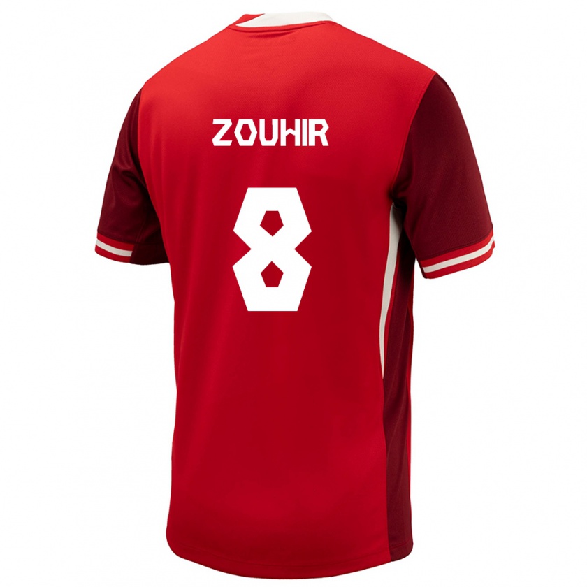 Kandiny Mujer Camiseta Canadá Rida Zouhir #8 Rojo 1ª Equipación 24-26 La Camisa Chile