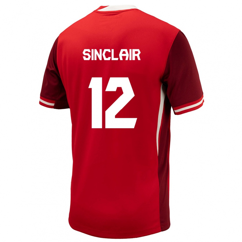 Kandiny Mujer Camiseta Canadá Christine Sinclair #12 Rojo 1ª Equipación 24-26 La Camisa Chile