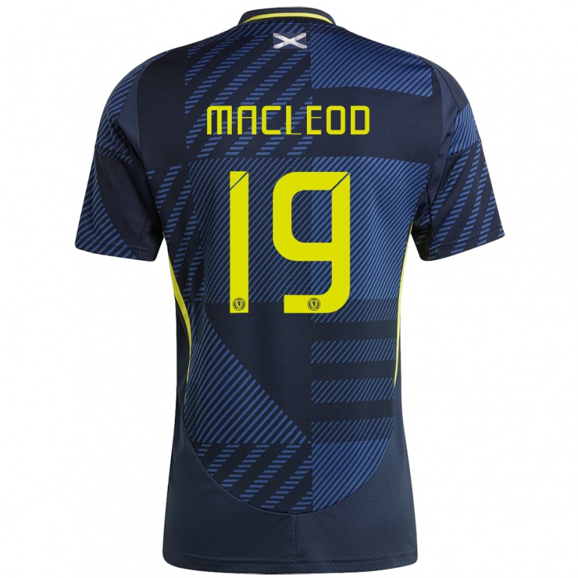 Kandiny Mujer Camiseta Escocia Rory Macleod #19 Azul Oscuro 1ª Equipación 24-26 La Camisa Chile