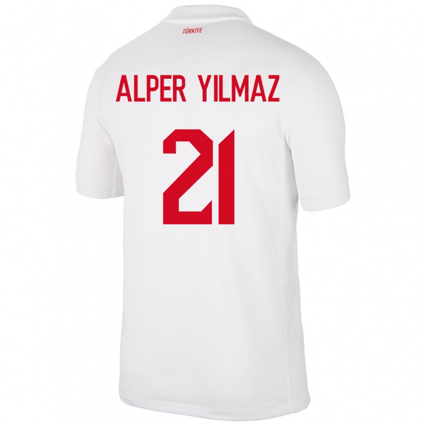 Kandiny Mujer Camiseta Turquía Barış Alper Yılmaz #21 Blanco 1ª Equipación 24-26 La Camisa Chile