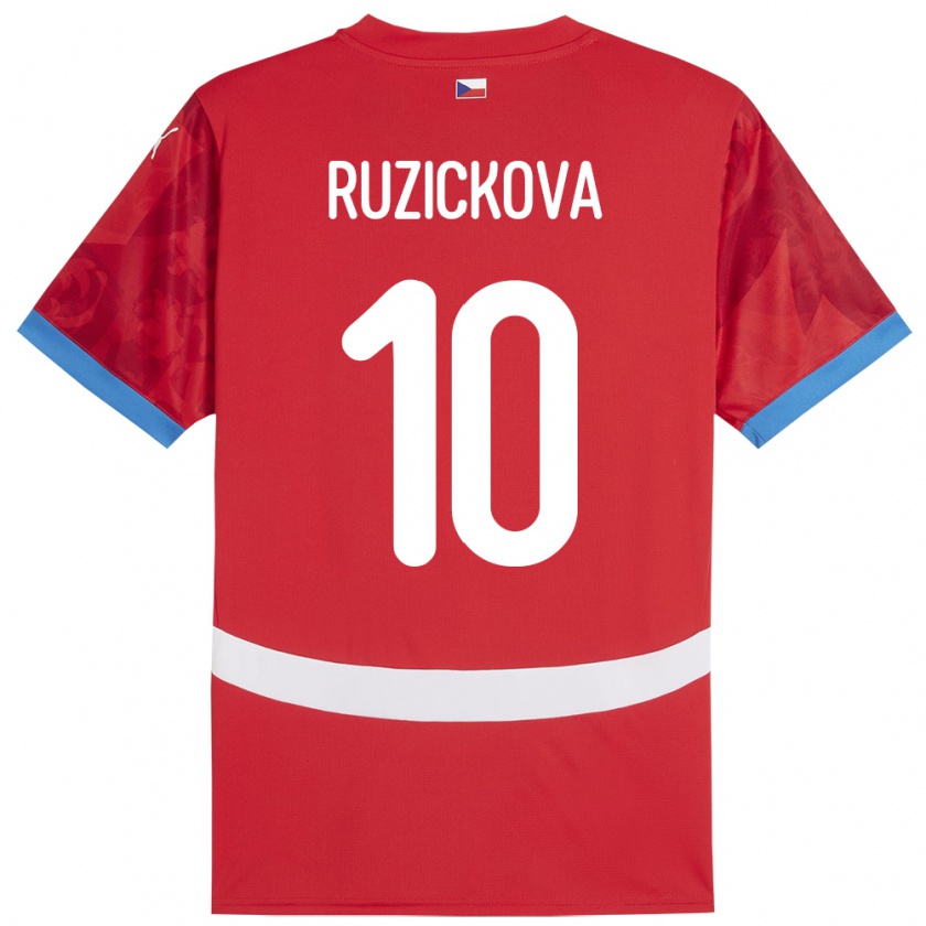 Kandiny Mujer Camiseta Chequia Kristýna Růžičková #10 Rojo 1ª Equipación 24-26 La Camisa Chile