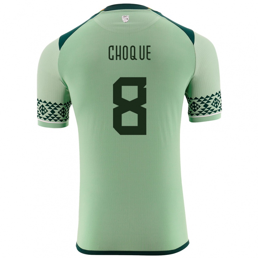 Kandiny Mujer Camiseta Bolivia Deybi Choque #8 Verde Claro 1ª Equipación 24-26 La Camisa Chile