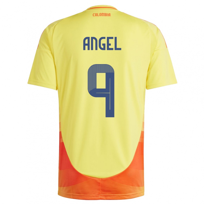 Kandiny Mujer Camiseta Colombia Tomás Ángel #9 Amarillo 1ª Equipación 24-26 La Camisa Chile