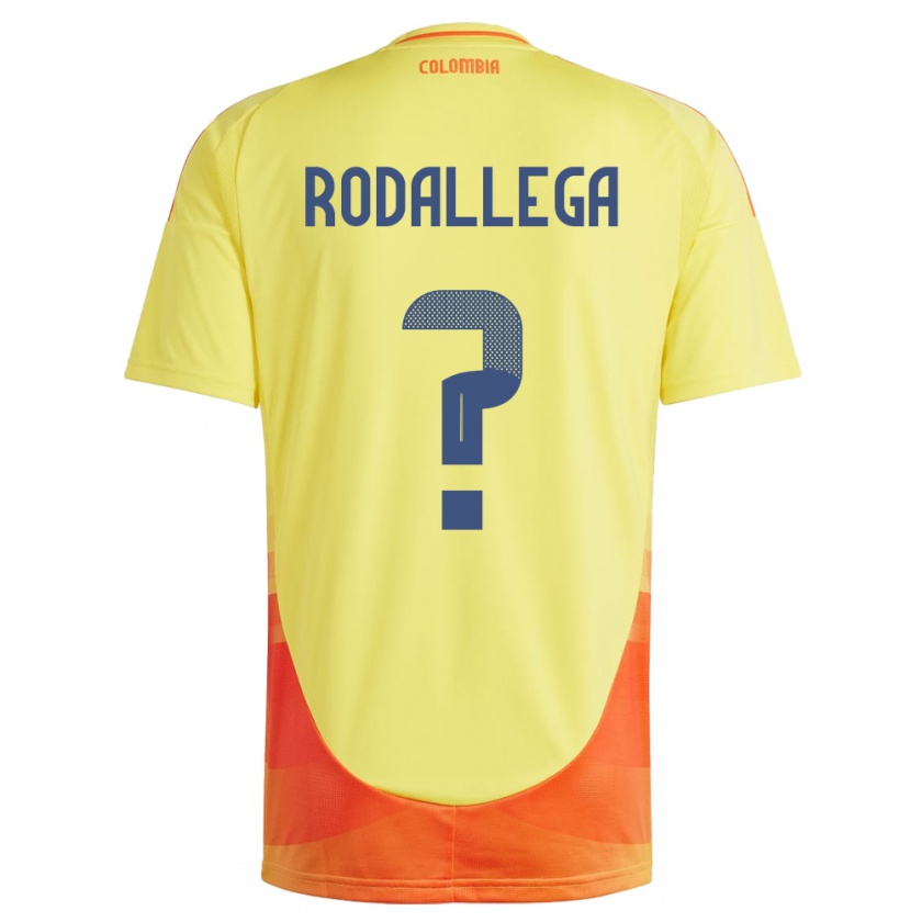 Kandiny Mujer Camiseta Colombia Johan Rodallega #0 Amarillo 1ª Equipación 24-26 La Camisa Chile