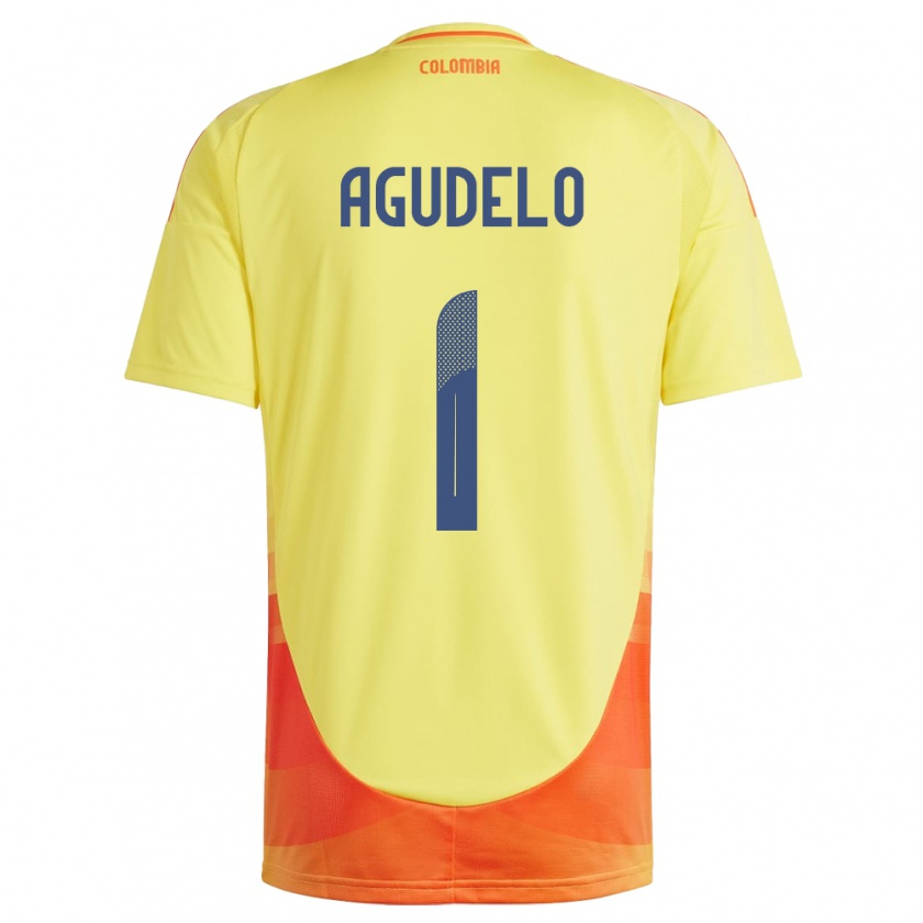 Kandiny Mujer Camiseta Colombia Luisa Agudelo #1 Amarillo 1ª Equipación 24-26 La Camisa Chile