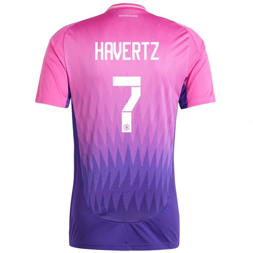 Kandiny Mujer Camiseta Alemania Kai Havertz #7 Rosado Morado 2ª Equipación 24-26 La Camisa Chile