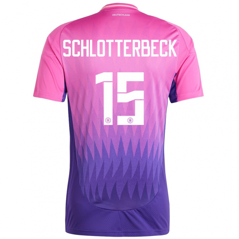 Kandiny Mujer Camiseta Alemania Nico Schlotterbeck #15 Rosado Morado 2ª Equipación 24-26 La Camisa Chile