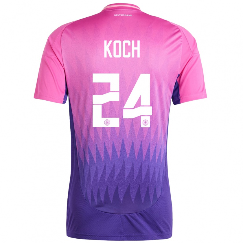 Kandiny Mujer Camiseta Alemania Robin Koch #24 Rosado Morado 2ª Equipación 24-26 La Camisa Chile