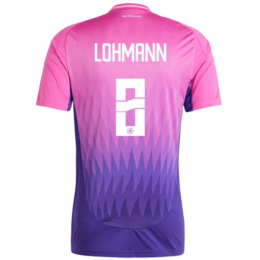 Kandiny Mujer Camiseta Alemania Sydney Lohmann #8 Rosado Morado 2ª Equipación 24-26 La Camisa Chile