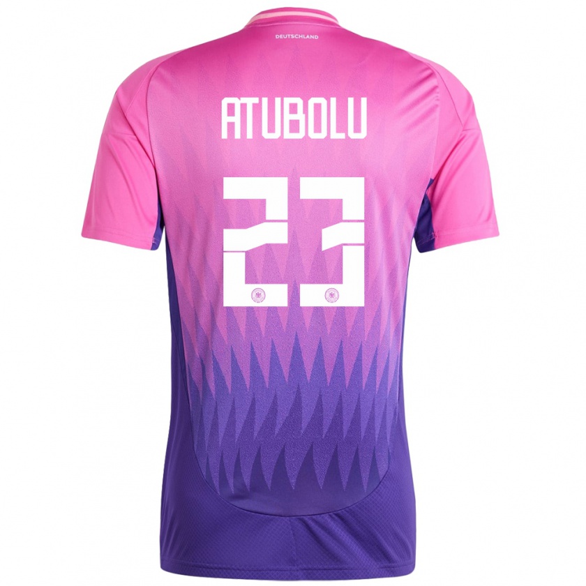 Kandiny Mujer Camiseta Alemania Noah Atubolu #23 Rosado Morado 2ª Equipación 24-26 La Camisa Chile