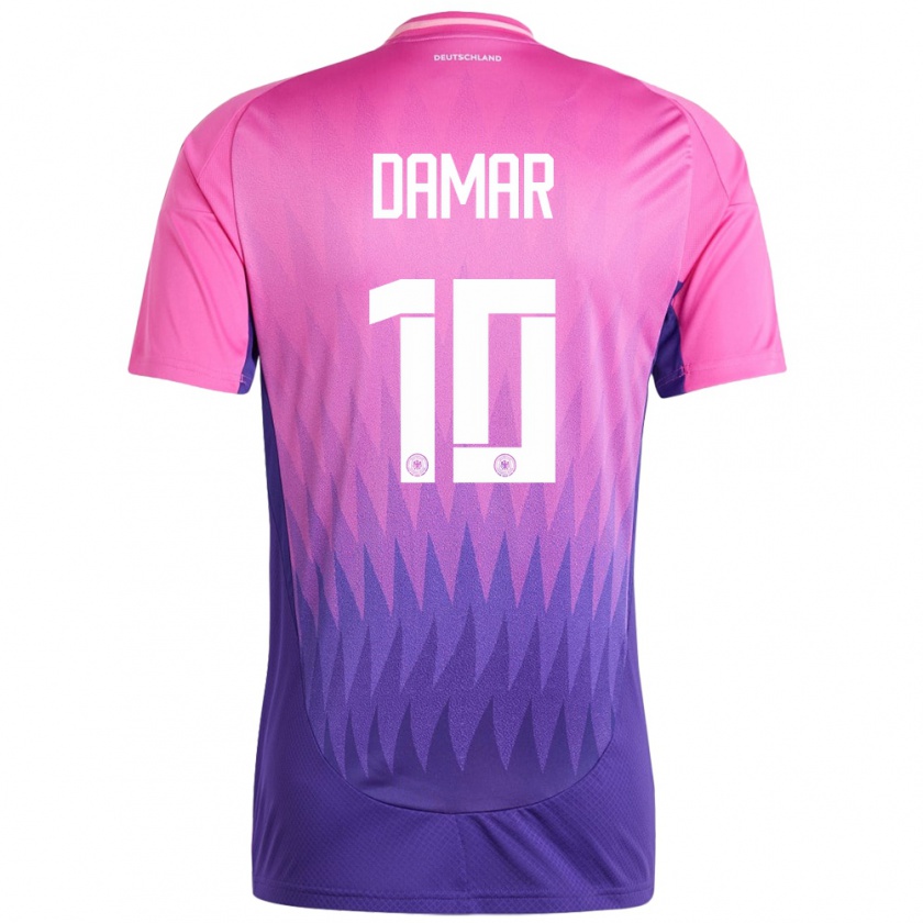 Kandiny Mujer Camiseta Alemania Muhammed Damar #10 Rosado Morado 2ª Equipación 24-26 La Camisa Chile