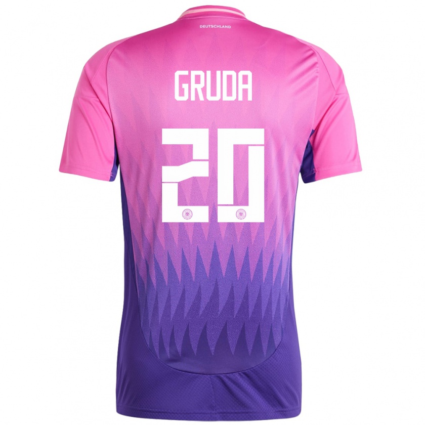 Kandiny Mujer Camiseta Alemania Brajan Gruda #20 Rosado Morado 2ª Equipación 24-26 La Camisa Chile