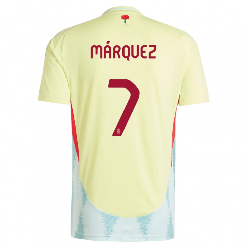 Kandiny Mujer Camiseta España Rosa Marquez #7 Amarillo 2ª Equipación 24-26 La Camisa Chile