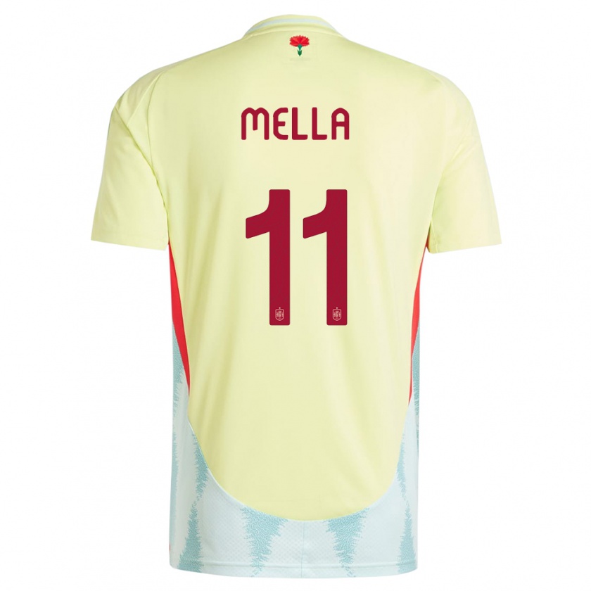 Kandiny Mujer Camiseta España David Mella #11 Amarillo 2ª Equipación 24-26 La Camisa Chile