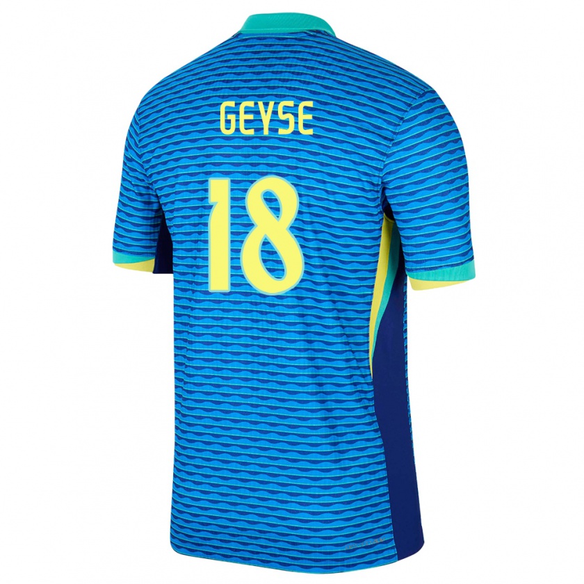 Kandiny Mujer Camiseta Brasil Geyse #18 Azul 2ª Equipación 24-26 La Camisa Chile