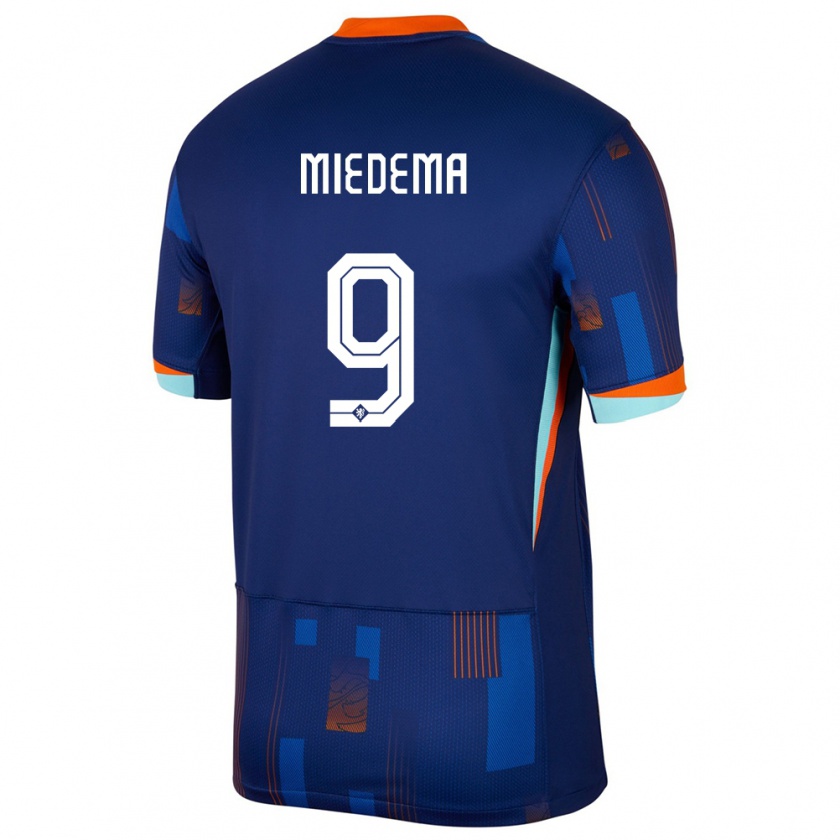 Kandiny Mujer Camiseta Países Bajos Vivianne Miedema #9 Azul 2ª Equipación 24-26 La Camisa Chile