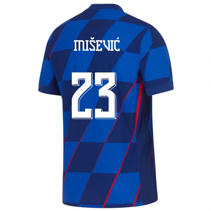 Kandiny Mujer Camiseta Croacia Luigi Misevic #23 Azul 2ª Equipación 24-26 La Camisa Chile