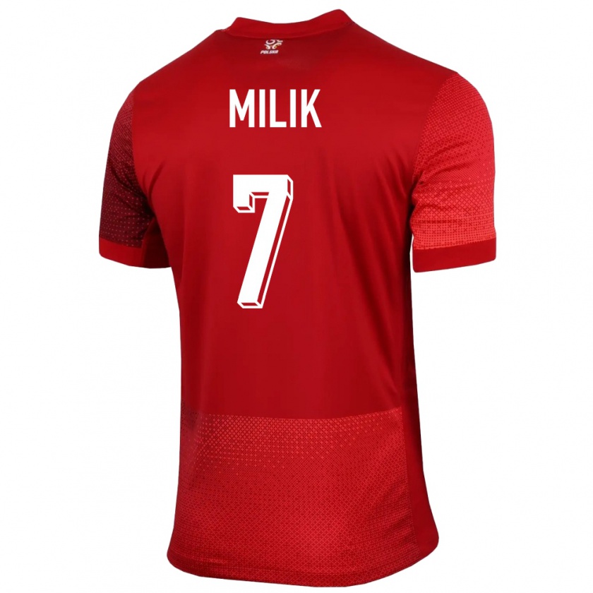 Kandiny Mujer Camiseta Polonia Arkadiusz Milik #7 Rojo 2ª Equipación 24-26 La Camisa Chile