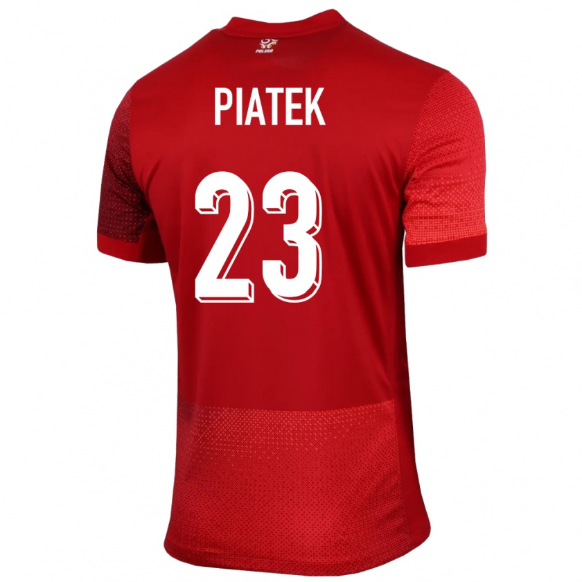 Kandiny Mujer Camiseta Polonia Krzysztof Piatek #23 Rojo 2ª Equipación 24-26 La Camisa Chile