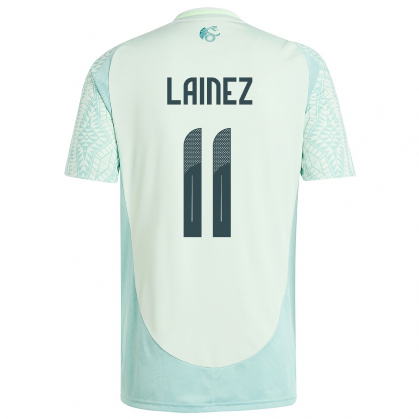 Kandiny Mujer Camiseta México Diego Lainez #11 Lino Verde 2ª Equipación 24-26 La Camisa Chile