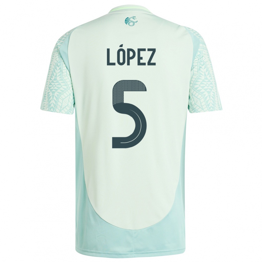 Kandiny Mujer Camiseta México Jimena Lopez #5 Lino Verde 2ª Equipación 24-26 La Camisa Chile