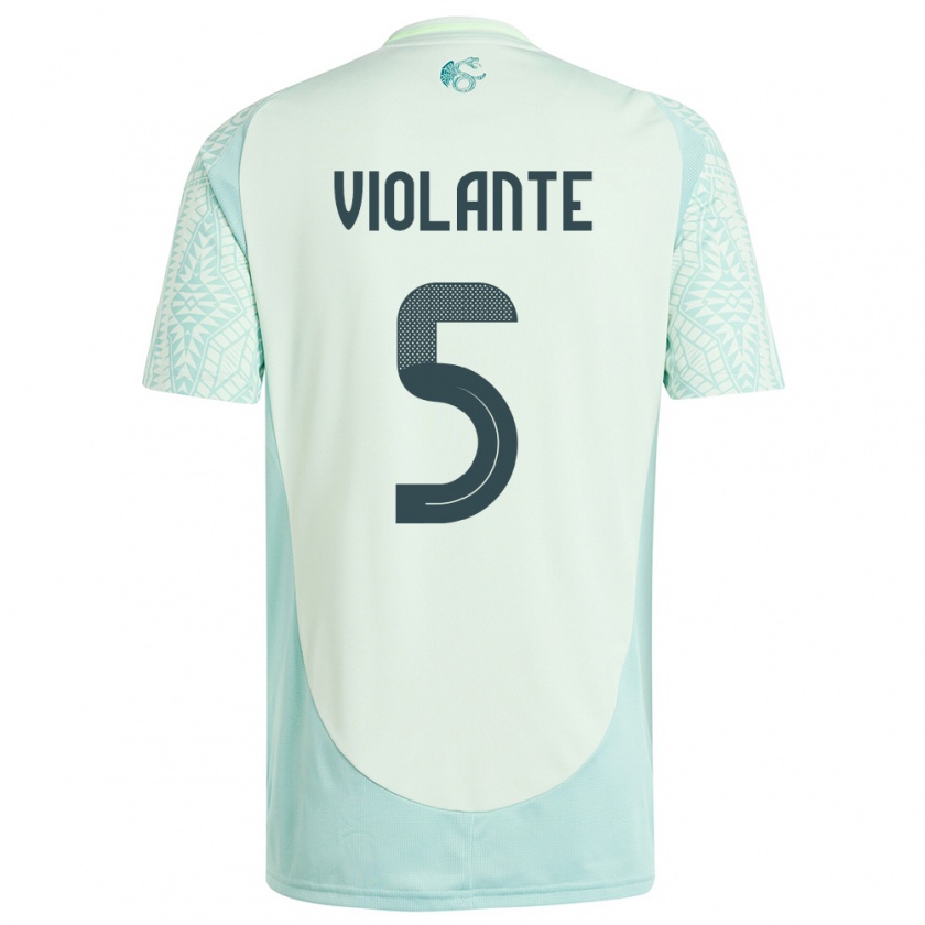 Kandiny Mujer Camiseta México Isaias Violante #5 Lino Verde 2ª Equipación 24-26 La Camisa Chile