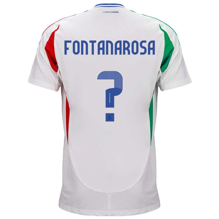 Kandiny Mujer Camiseta Italia Alessandro Fontanarosa #0 Blanco 2ª Equipación 24-26 La Camisa Chile