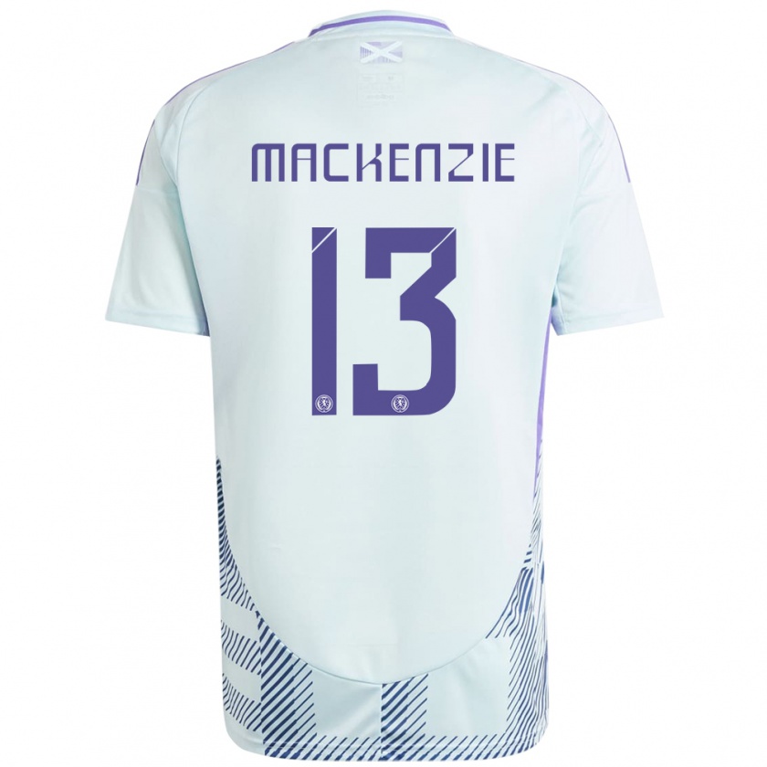 Kandiny Mujer Camiseta Escocia Zander Mackenzie #13 Azul Menta Claro 2ª Equipación 24-26 La Camisa Chile