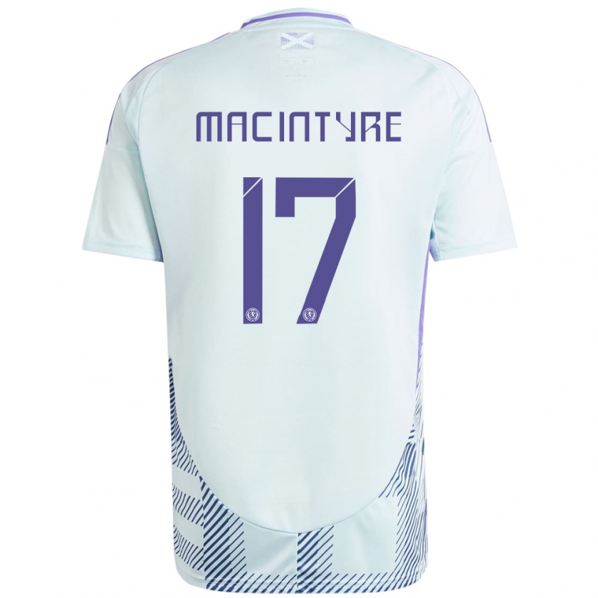 Kandiny Mujer Camiseta Escocia Jacob Macintyre #17 Azul Menta Claro 2ª Equipación 24-26 La Camisa Chile