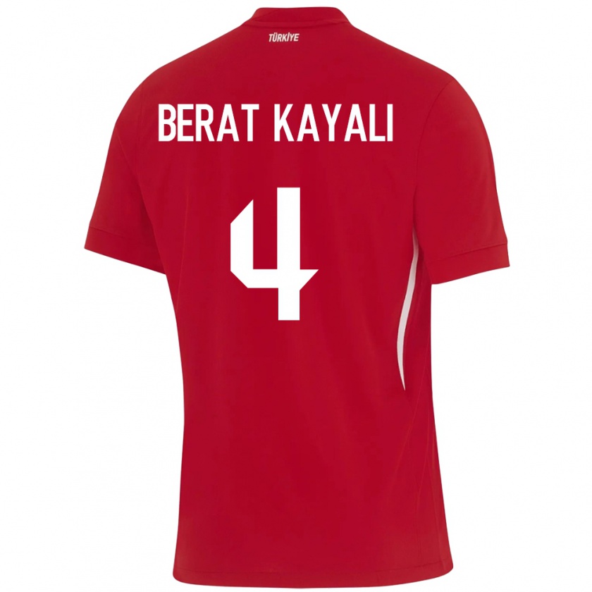 Kandiny Mujer Camiseta Turquía Hasan Berat Kayalı #4 Rojo 2ª Equipación 24-26 La Camisa Chile