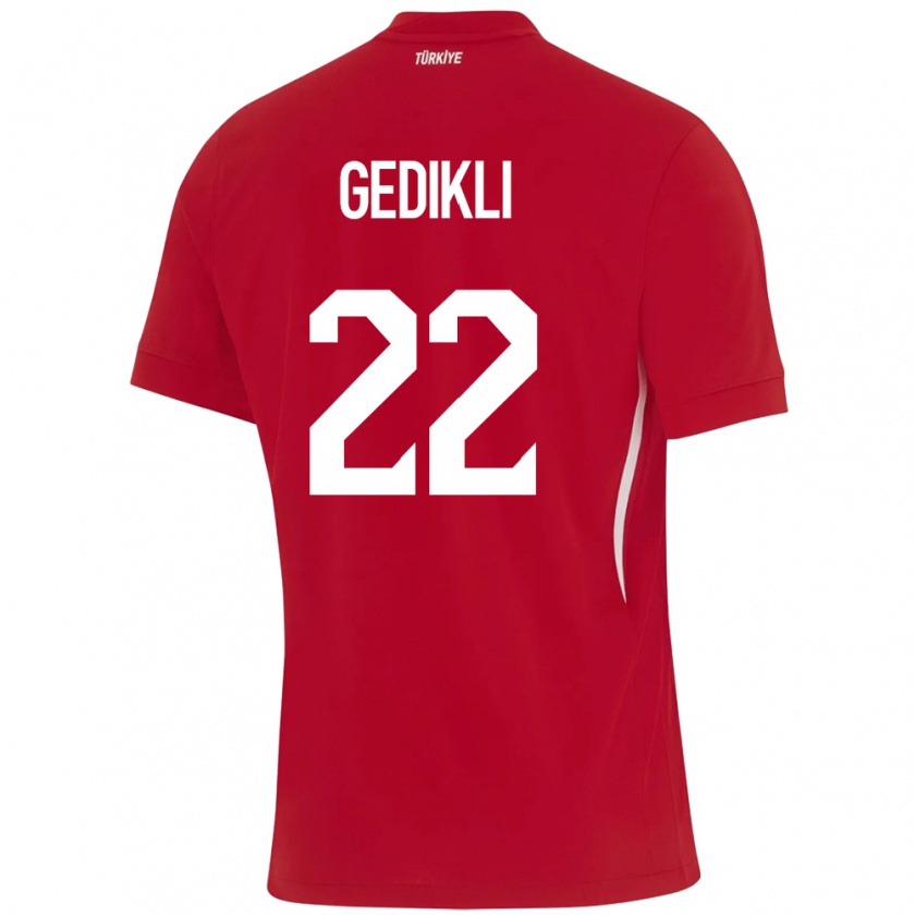 Kandiny Mujer Camiseta Turquía Berkant Gedikli #22 Rojo 2ª Equipación 24-26 La Camisa Chile