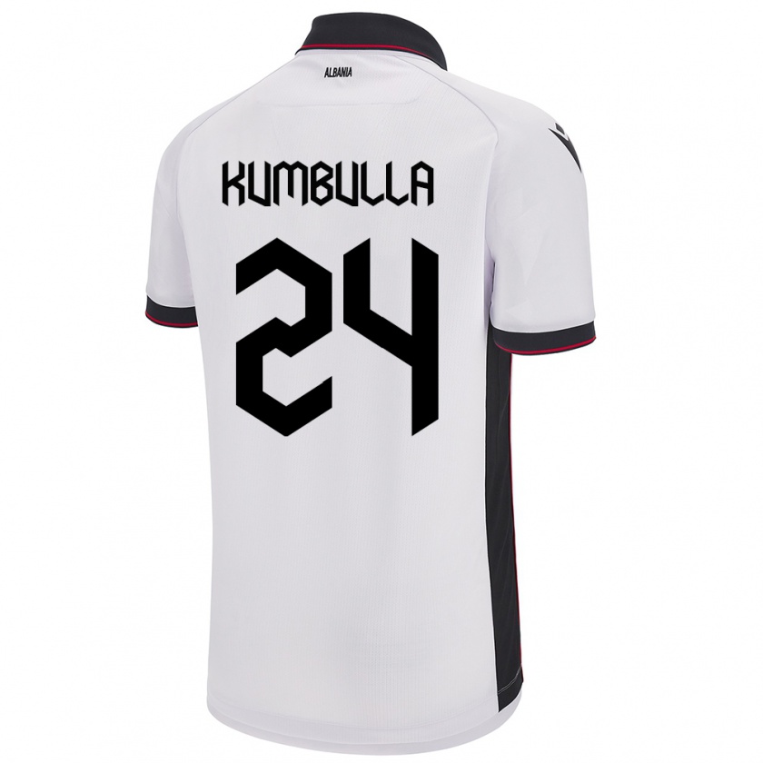 Kandiny Mujer Camiseta Albania Marash Kumbulla #24 Blanco 2ª Equipación 24-26 La Camisa Chile