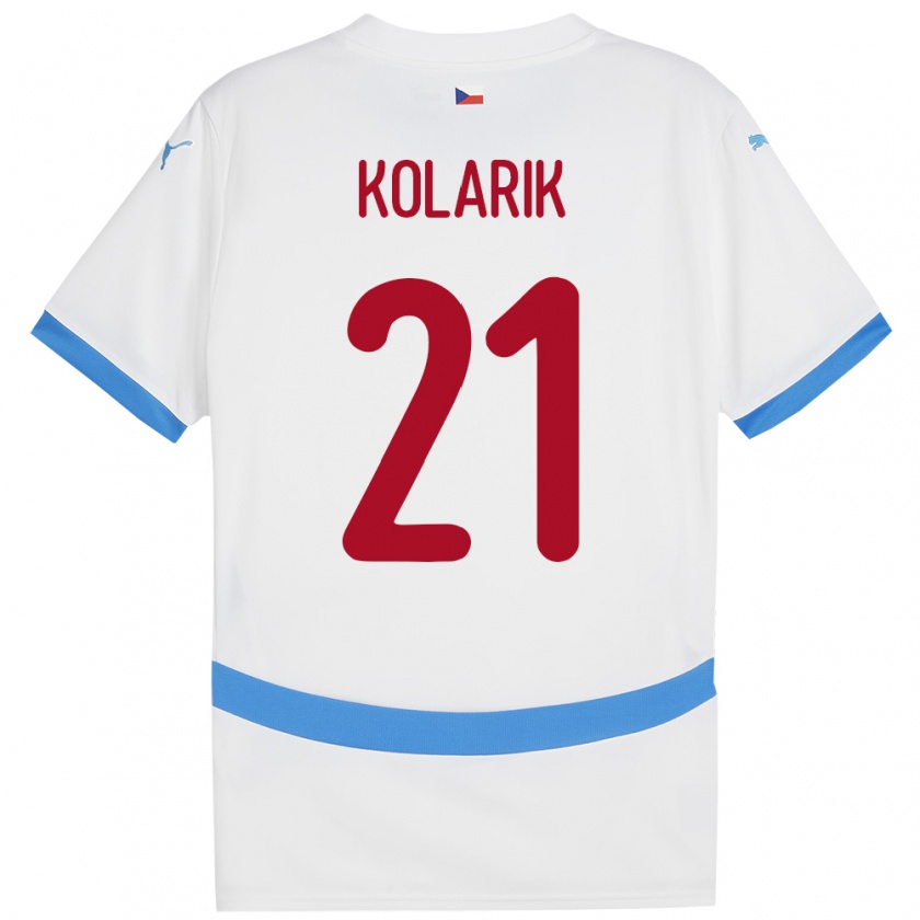 Kandiny Mujer Camiseta Chequia Josef Kolarik #21 Blanco 2ª Equipación 24-26 La Camisa Chile