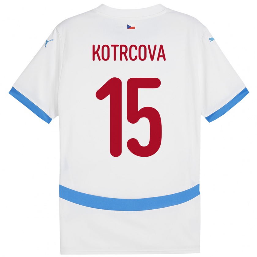 Kandiny Mujer Camiseta Chequia Kateřina Kotrčová #15 Blanco 2ª Equipación 24-26 La Camisa Chile