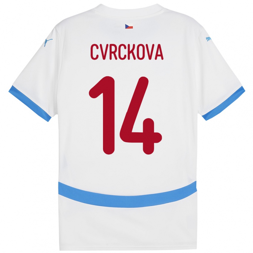 Kandiny Mujer Camiseta Chequia Klára Cvrčková #14 Blanco 2ª Equipación 24-26 La Camisa Chile