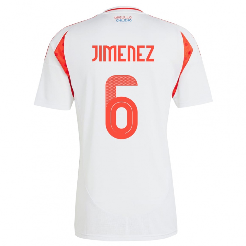 Kandiny Mujer Camiseta Chile Yastin Jiménez #6 Blanco 2ª Equipación 24-26 La Camisa Chile