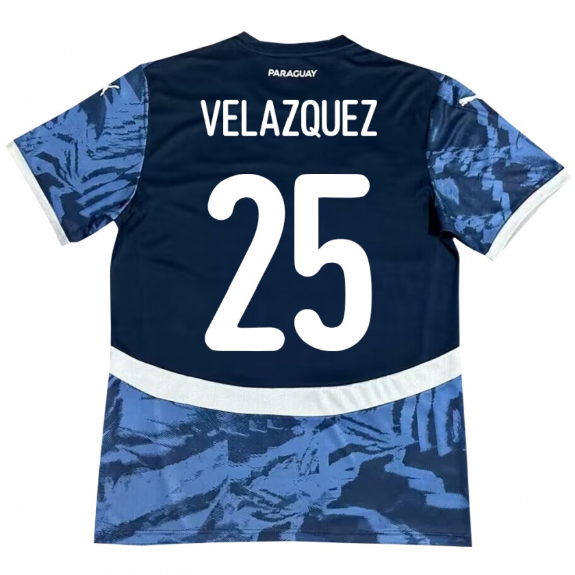 Kandiny Mujer Camiseta Paraguay Gustavo Velázquez #25 Azul 2ª Equipación 24-26 La Camisa Chile