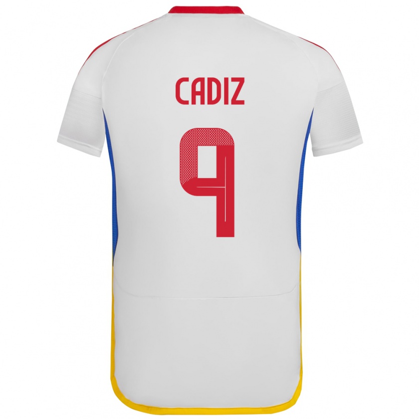 Kandiny Mujer Camiseta Venezuela Jhonder Cádiz #9 Blanco 2ª Equipación 24-26 La Camisa Chile